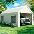 thumbnail image 1 of NETAJE 10' x 20' Heavy Duty Portable Garage, Carport with Side-Opening Door & Roll-up Windows, Car Canopy Reinforced Four-Hole Base for Car, Truck, Boat, 1 of 7