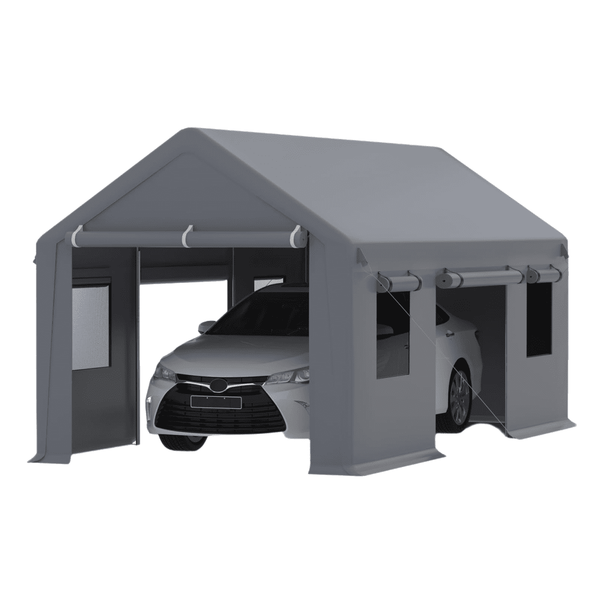 Carport 10'x20' Heavy Duty Canopy, 1.0 mm Steel Poles & 14 mil PE Tarp ...
