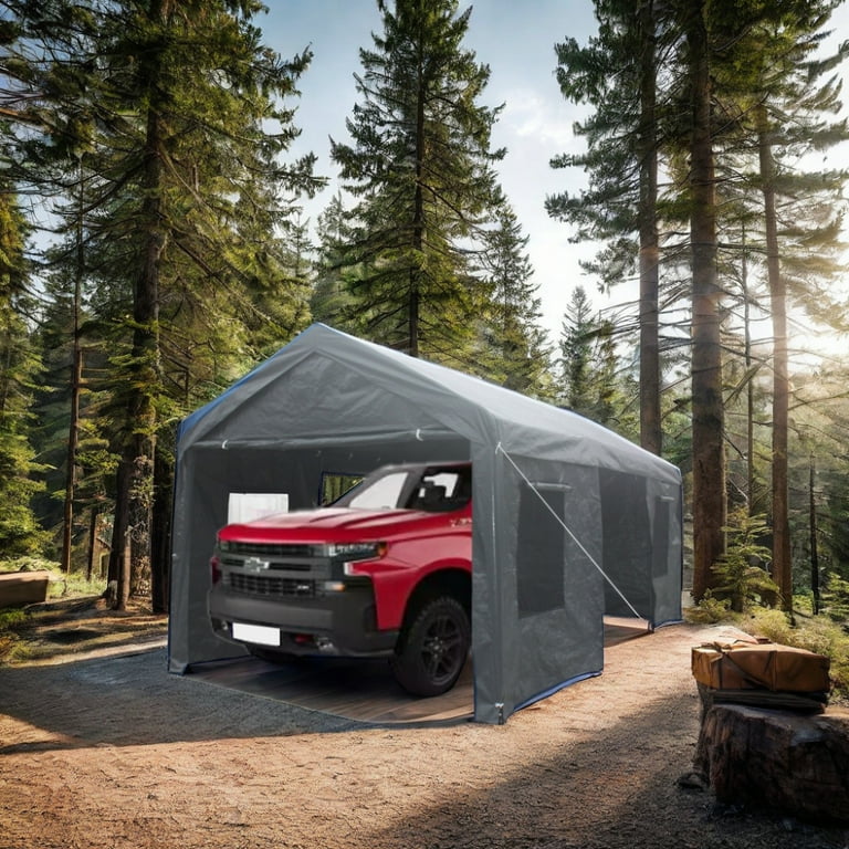 Carport Canopy 12x20 FT Heavy Duty Portable Car Garage with Ventilated Windows Car Ports Shelter Waterproof UV Protection for Outdoor Parking