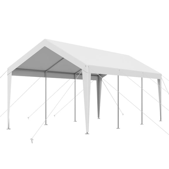 Carport Car Canopy 10 x 20 FT Heavy Duty Portable Car Garage Shelter Tent White
