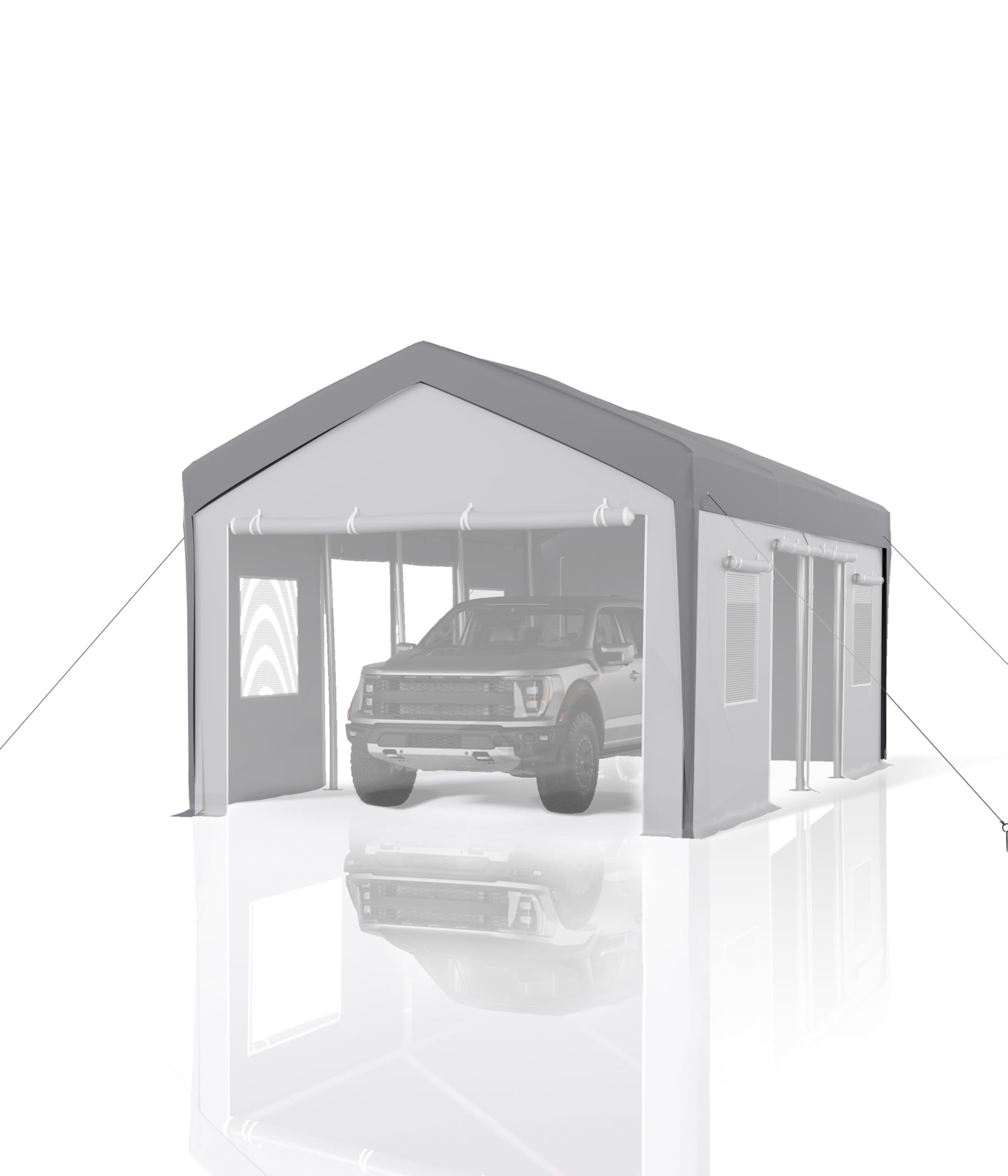 Carport Replacement Canopy Cover, Garage Tent Shelter Tarp, Heavy-Duty Waterproof & UV Protected, Easy Installation (Frame Not Included)