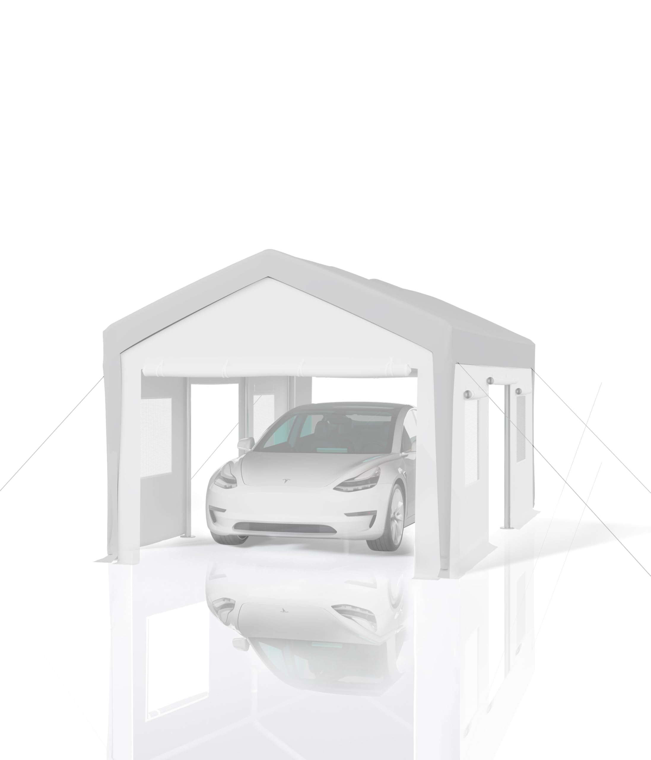 Carport Replacement Canopy Cover, Garage Tent Shelter Tarp, Heavy-Duty Waterproof & UV Protected, Easy Installation (Frame Not Included)