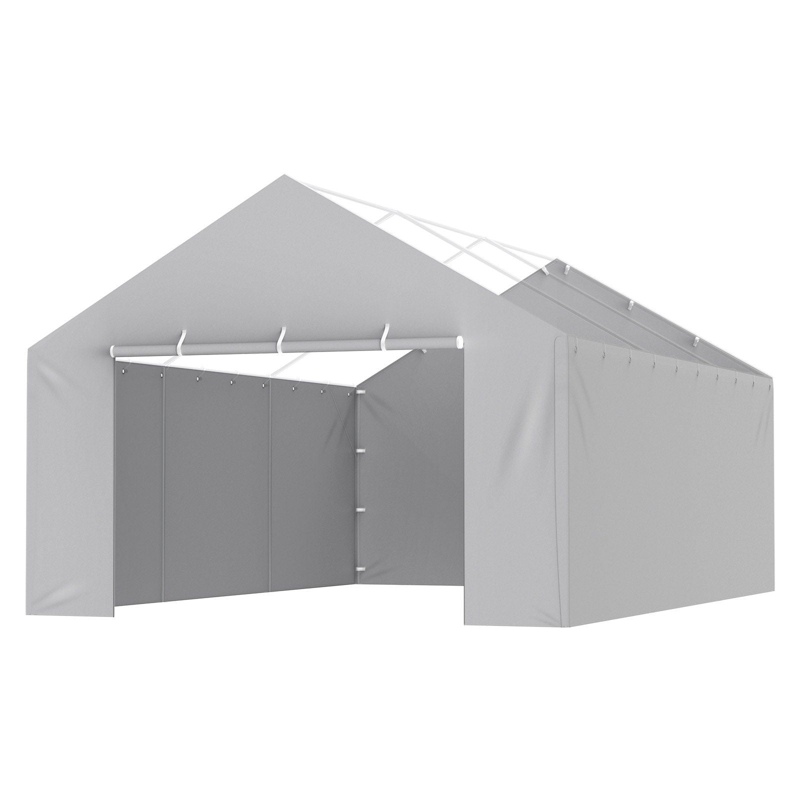 Carport Replacement Canopy Sidewall 13 x 20 ft Heavy Duty Waterproof UV Protective Grey Easy to Install