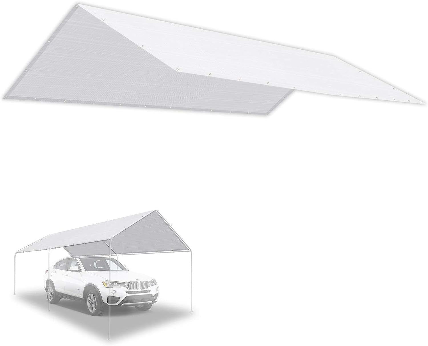 Carport Replacement Garage Top Tarp Shelter Cover, (Without Edge