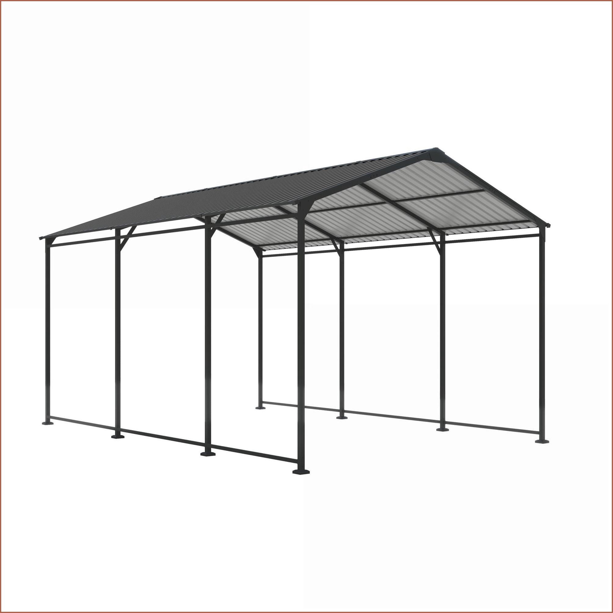 Carports 10×15 FT Heavy Duty Modern Industrial Outdoor Car Boat Storage, Slate Gray | Gray | Galvanized Steel