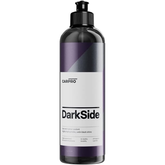 CARPRO DarkSide - Tire & Rubber Sealant, Hydrophobic & Self-Cleaning, Satin Black Shine, UV Protection, Revives Dull Faded Rubber, Ready to Use - 500mL (17oz)