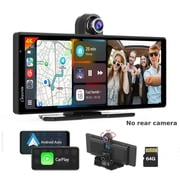 Carpuride 4K Front Dash Cam Wireless Carplay Android Auto Wireless Adapter 10.26" HD IPS Touch Car Audio Stereo Screen YouTube videos SuperLink,Voice Control