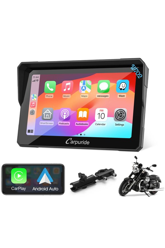 Carplay & Android Auto，IP67 Smart Screen for  Motorcycle Stereo, Light Sensor（702） ﻿