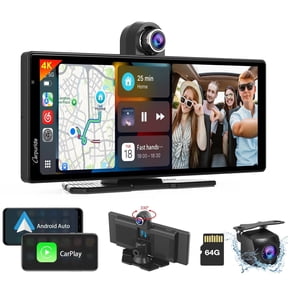 Carpuride Wireless Carplay Android Auto with 4K Front Dash Cam 1080P Rear Cam,10.26" HD IPS Touch
