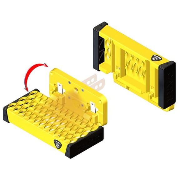 Carr 197007 Flip Single Step - Flat Mount - Safety Yellow