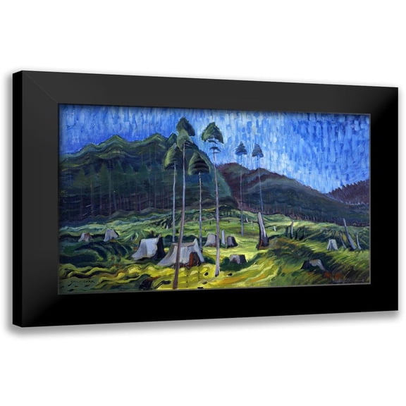 Carr, Emily 24x16 Black Modern Framed Museum Art Print Titled - Odds and Ends