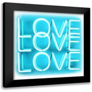Carr, Hailey 12x12 Black Modern Framed Museum Art Print Titled - Neon Love Love Love AW