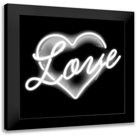 Carr, Hailey 12x12 Black Modern Framed Museum Art Print Titled - Neon Love WB