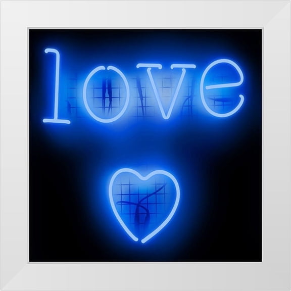 Carr, Hailey 12x12 White Modern Wood Framed Museum Art Print Titled - Neon Love Heart BB