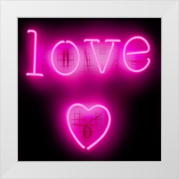 Carr, Hailey 12x12 White Modern Wood Framed Museum Art Print Titled - Neon Love Heart PB