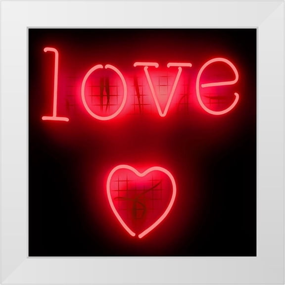 Carr, Hailey 12x12 White Modern Wood Framed Museum Art Print Titled - Neon Love Heart RB