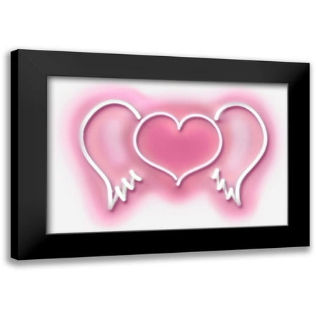 Carr, Hailey 14x11 Black Modern Framed Museum Art Print Titled - Neon Heart Wings PW