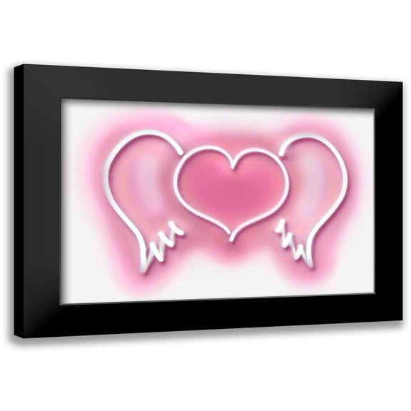 Carr, Hailey 14x11 Black Modern Framed Museum Art Print Titled - Neon Heart Wings PW