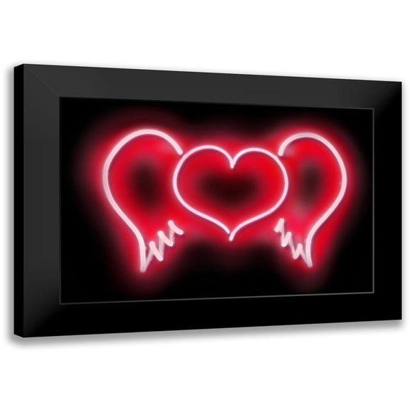 Carr, Hailey 14x11 Black Modern Framed Museum Art Print Titled - Neon Heart Wings RB