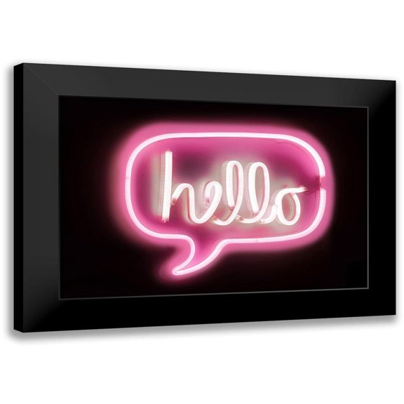 Carr, Hailey 14x11 Black Modern Framed Museum Art Print Titled - Neon Hello PB