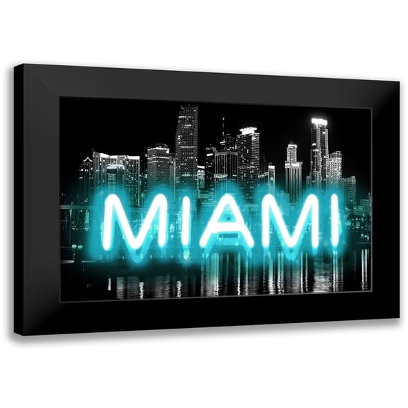 Carr, Hailey 14x11 Black Modern Framed Museum Art Print Titled - Neon Miami AB