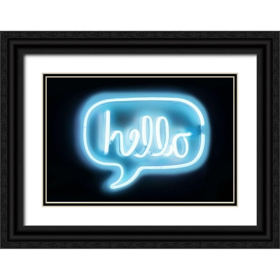 Carr, Hailey 14x11 Black Ornate Wood Framed with Double Matting Museum Art Print Titled - Neon Hello AB