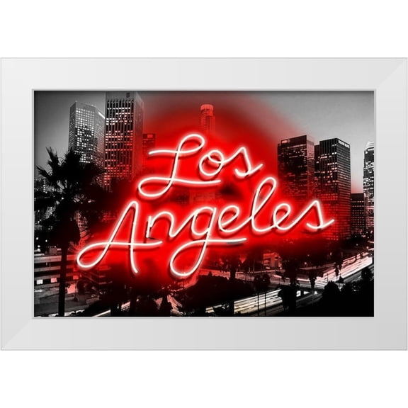 Carr, Hailey 14x11 White Modern Wood Framed Museum Art Print Titled - Neon Los Angeles RB