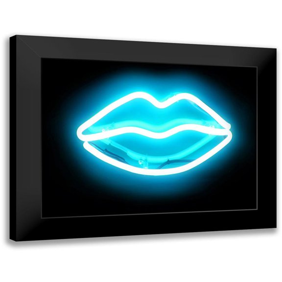 Carr, Hailey 14x12 Black Modern Framed Museum Art Print Titled - Neon Lips AB