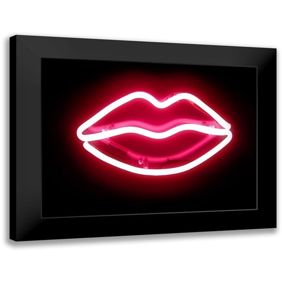 Carr, Hailey 14x12 Black Modern Framed Museum Art Print Titled - Neon Lips RB