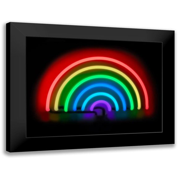 Carr, Hailey 14x12 Black Modern Framed Museum Art Print Titled - Neon Rainbow