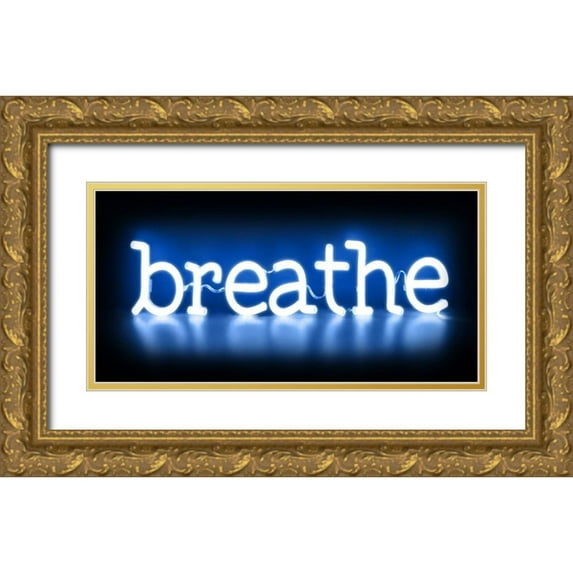 Carr, Hailey 14x9 Gold Ornate Wood Framed with Double Matting Museum Art Print Titled - Neon Breathe BB