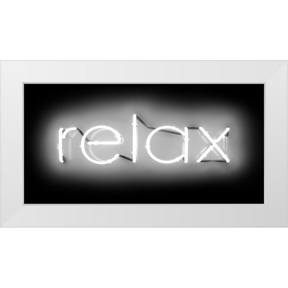 Carr, Hailey 14x9 White Modern Wood Framed Museum Art Print Titled - Neon Relax WB