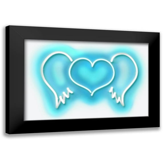 Carr, Hailey 18x13 Black Modern Framed Museum Art Print Titled - Neon Heart Wings AW
