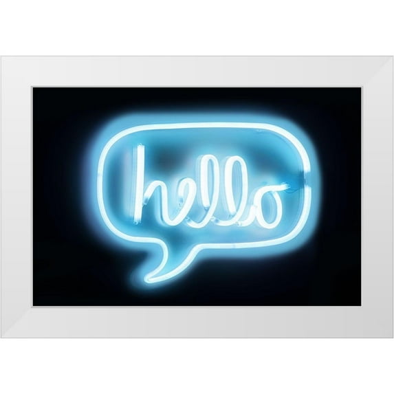 Carr, Hailey 18x13 White Modern Wood Framed Museum Art Print Titled - Neon Hello AB