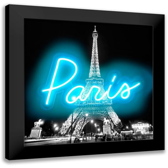 Carr, Hailey 20x20 Black Modern Framed Museum Art Print Titled - Neon Paris AB