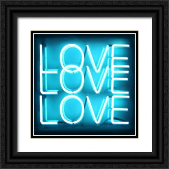 Carr, Hailey 20x20 Black Ornate Wood Framed with Double Matting Museum Art Print Titled - Neon Love Love Love AB