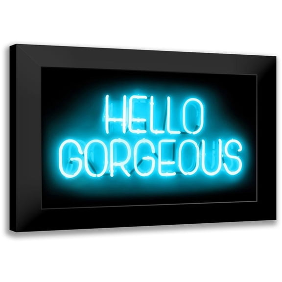Carr, Hailey 24x17 Black Modern Framed Museum Art Print Titled - Neon Hello Gorgeous AB