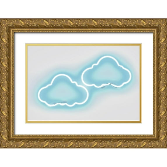 Carr, Hailey 32x23 Gold Ornate Wood Framed with Double Matting Museum Art Print Titled - Neon Clouds AW