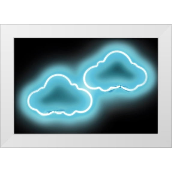 Carr, Hailey 32x23 White Modern Wood Framed Museum Art Print Titled - Neon Clouds AB