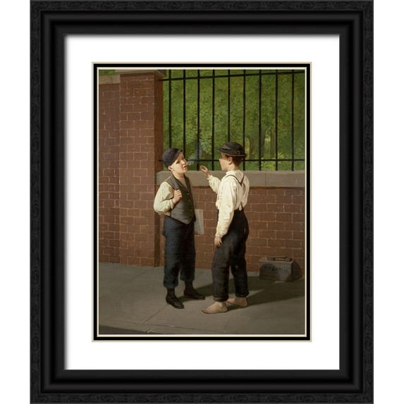 Carr, Samuel S 20x24 Black Ornate Wood Framed with Double Matting Museum Art Print Titled - Negotiation