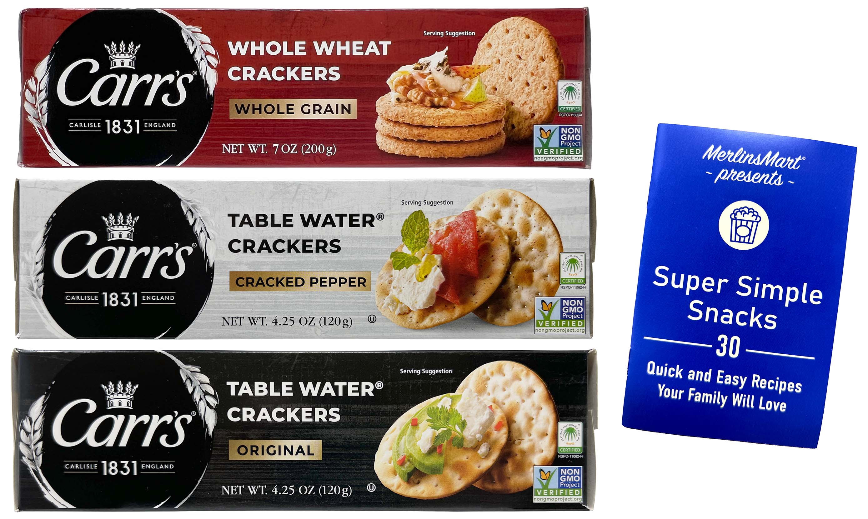 Carr's Crackers - 3 Flavors; 1 Each: Whole Grain, Cracked Pepper, and ...