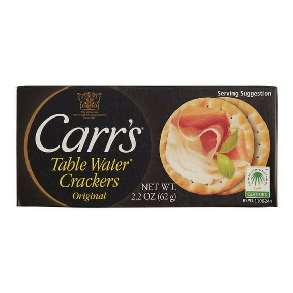Carr's Table Water Crackers Snack Size 2.2 oz. 2 ea Pack of 2