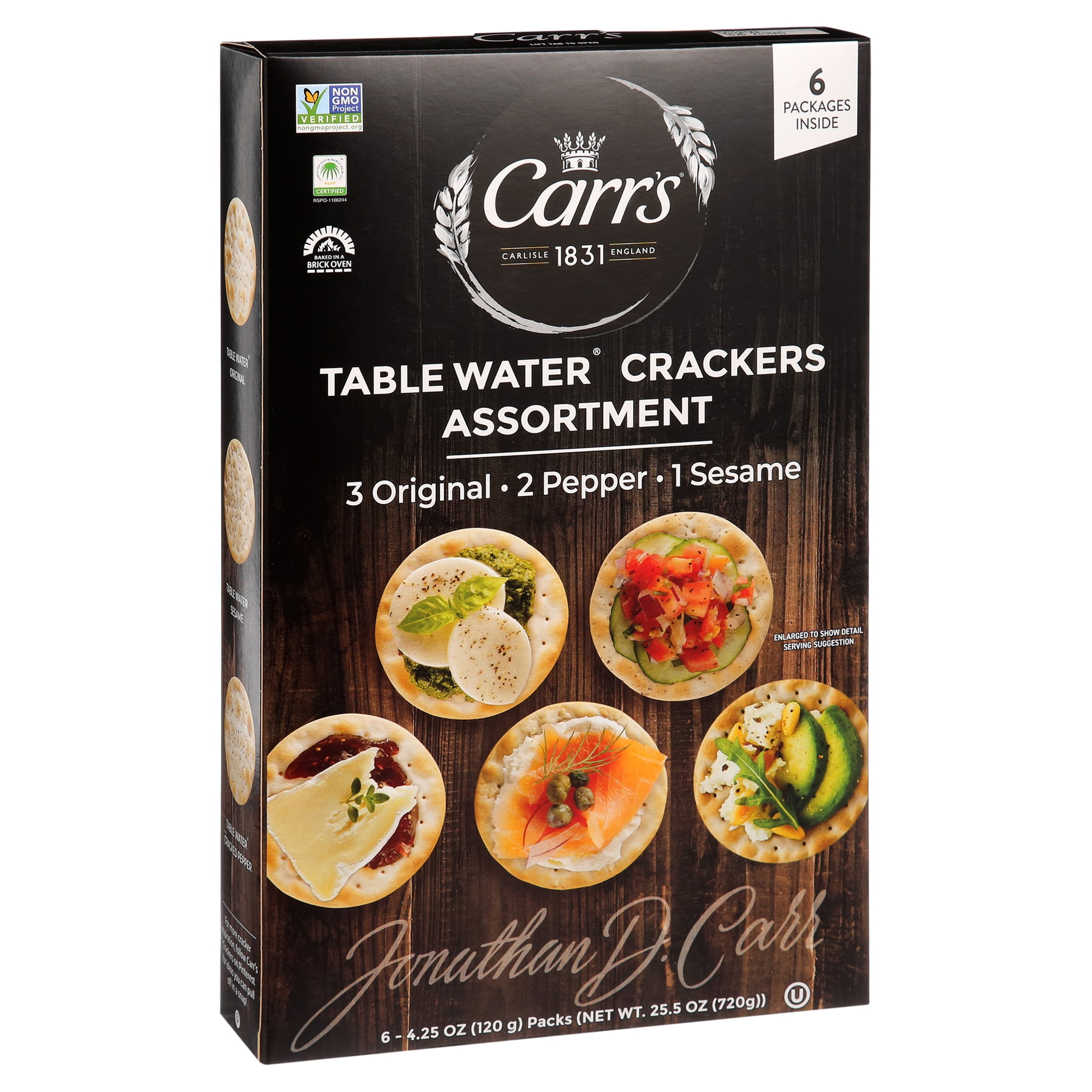 Carr's Table Water Crackers, Variety Pack, 6count
