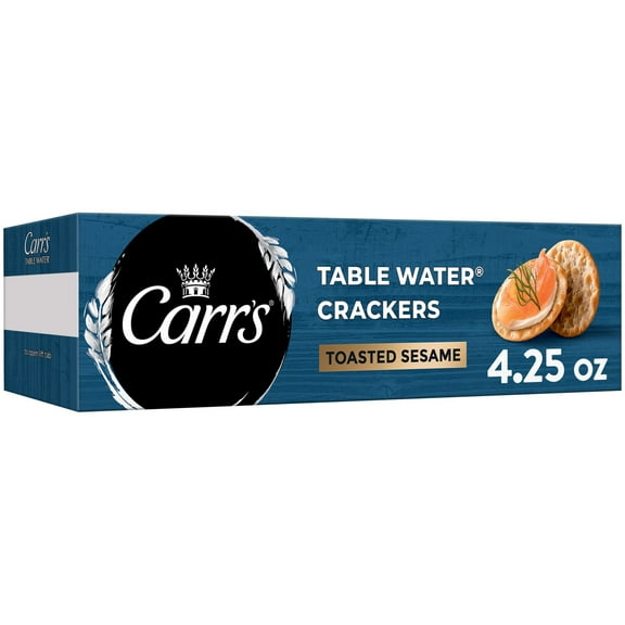 Carr's Toasted Sesame Table Water Crackers, Baked Snack Crackers, 4.5 oz