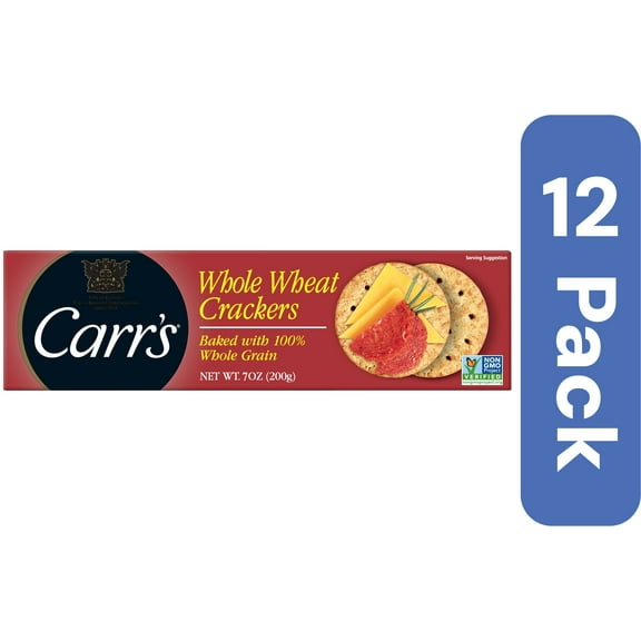 Carr's Whole Wheat Crackers 7 oz (Pack of 12)
