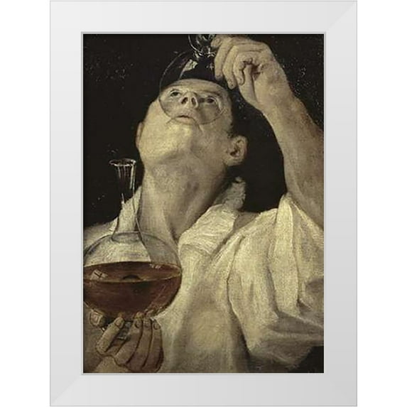 Carracci, Annibale 14x18 White Modern Wood Framed Museum Art Print Titled - Homme Du Vin