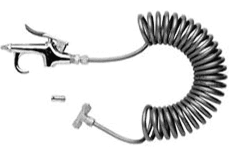 Carrand 63050 Air Seat Blow Gun Kit, 12ft Nylon Hose for Heavy Duty Trucks
