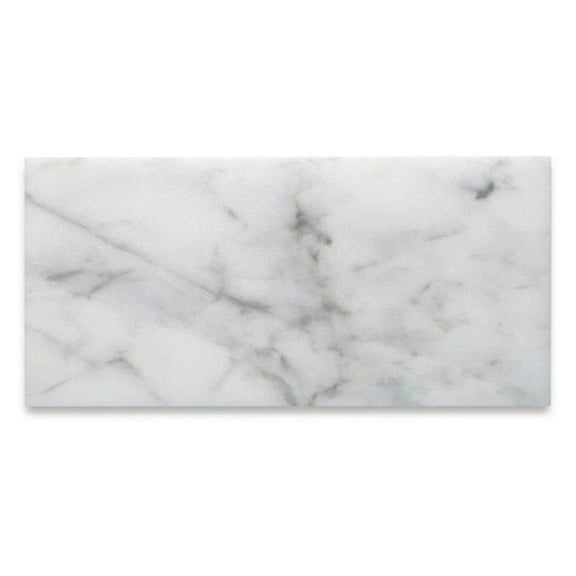Carrara () Bianco Honed 6x12 Subway Marble Tile (2 pieces)
