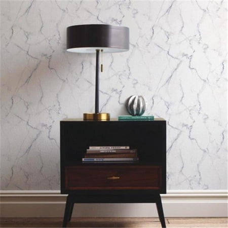 Carrara Marble Peel & Stick Wallpaper, Blue & Grey
