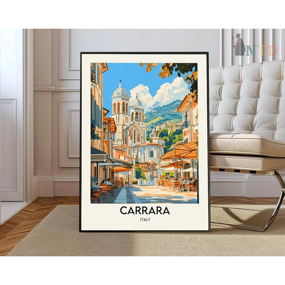 Carrara Tuscany Marble City Poster, Unframed Paper Poster 8x10in